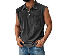 Shfebrinox Maglieta Sportiva Asciugatura Rapida Compressione Morbida Canottiera Uomo Cotone Estate Escursione Montagna Attività All'aperto Aderente Slim Senza Maniche Tank Top Escursione Montagna