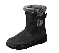 Shfebrinox Stivaletti da neve da donna, invernali, in velluto ispessito, scarpe da neve nord-est all'aperto, calde, in cotone felpato, comode, per il freddo, Nero , 38 EU