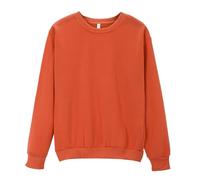 Shffuw Abbigliamento Donna Maglioni Donna Leggeri Felpa Oversize da con Scollo Tondo Tinta Unita vestibilità Ampia Felpa Leggera A Maniche Lunghe Camicetta Maglioncino Cotone Orange XL