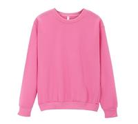 Shffuw Abbigliamento Donna Maglioni Donna Leggeri Felpa Oversize da con Scollo Tondo Tinta Unita vestibilità Ampia Felpa Leggera A Maniche Lunghe Camicetta Maglioncino Cotone Pink L