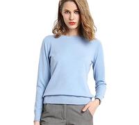 Shffuw Abbigliamento Donna Zurvymaglione Donna Maglia da A Maniche Lunghe con Scollo Rotondo E Maniche Lunghe Magliette Cashmere Donnaabbigliamento da Ufficio Sky Blue L