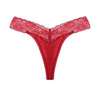 Shffuw Abbigliamento Sexydonna Hot Set Lingerie Sexy Hot Womens Sexythongs No Show Mutandine Vita Bassa T Back Mutande Tuta Donna Sexy Donna Lingerie in Pizzo Rosso Red XS