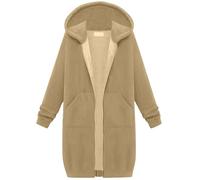 Shffuw Antipioggia Donnagiacca Antipioggia Bambina Lady S Fall And Winter Hoodie Mid Length Hoodie Long Sleeved Top Winter Coat Coprizaino Impermeabile Scuolaimpermeabile Bambina Khaki Xxxxl