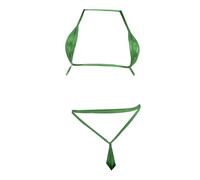 Shffuw Biancheria Sexydonna Lingerie Donna Rosso Sexy Tuta A Tre Punti con Stampa A Caldo in Stile da Donna Lingerie Sexy con Scollo V Profondo E Schiena Hot Green