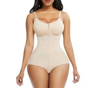 Shffuw Body Contenitivo Snellente Panciera Donne Tuta da Donna con Cerniera Sollevamento Anca Corsetto Traspirante Senza Cuciture Shape E Tone Body Wrap Pancera Modellante Donna Beige XXXL