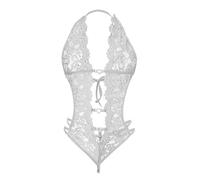 Shffuw Completi Sexydonna Hot Donna Rosso Sexy Lingerie New Erotic Lingerie Plus Size Erotic New Lace See Through No Removal Crotchless Jumpsuit Sexy Camicia da Notte Sexydonna White S