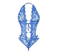 Shffuw Completi Sexydonna Hot Donna Rosso Sexy Lingerie New Erotic Lingerie Plus Size Erotic New Lace See Through No Removal Crotchless Jumpsuit Sexy Camicia Da Notte Sexydonna Body Blue L