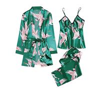 Shffuw Completi Sexydonna Hot Sexy per Donna Lingerie Pigiama in Poliestere Stampato Daily Woman Vestaglia Donna Sexy Lingerie Pizzo Green M