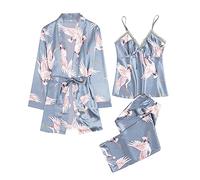 Shffuw Completi Sexydonna Hot Sexy per Donna Lingerie Pigiama in Poliestere Stampato Daily Woman Vestaglia Donna Sexy Lingerie Pizzo Blue M