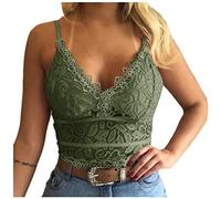 Shffuw Completino Sexy Completo Sexy Donna Lingerie Rosso più Formato Lingerie Gilet Bra Wireless Camisole Underwear Crop V Collo Donne Donna Hot Abbigliamento per Green S
