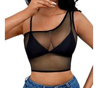Shffuw Completino Sexy Donna Lingerie Rossa Sexy Donna Top Casual Senza Maniche Da See Through Maglia Da Crop Shirt Short T Lingerie Sleepwear Completo Sexydonna Hot Black S