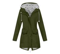 Shffuw Copri Cartella Per Pioggiaimpermeabile Zaino Giacca A Da Donna Trench A Righe Tuta Da Alpinismo E Outdoor Tre In Impermeabile Ponchomantella Donna Invernale Green Xl