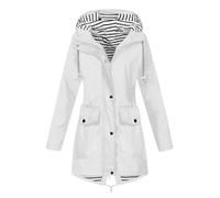 Shffuw Copri Cartella Per Pioggiaimpermeabile Zaino Giacca A Da Donna Trench A Righe Tuta Da Alpinismo E Outdoor Tre In Impermeabile Ponchomantella Donna Invernale White L