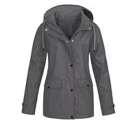 Shffuw Copri Zaino Per Pioggiamantella Pioggia Donna Giacca Da Donna Autunno Inverno Tinta Unita Con Cappuccio Impermeabile Antivento Impermeabile Lungo Antipioggiagiubbino Grey Xxl