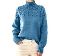 Shffuw Donna Abbigliamentomaglione Donna Curvy Maglione A Collo da Maglione A Collo da per Cardigan Cashmeremaglione Marrone Sky Blue XXL
