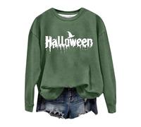 Shffuw Felpa Coperta Donna Pullover Donna Primavera Felpa da di Halloween Felpe da Stagione di Halloween Manica Lunga Autunno Girocollo Pullover Top Natale Maglioncino JN XXL