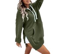Shffuw Felpa Donna con Zip Cotone Felpa Corta Donna Fashion Casual Women S Warm Sweatshirt Long Sleeve O Neck Soft Solid Shirt Ladies Winter Sweatshirts Tops Jeans Estivi Leggeri Shorts JN M