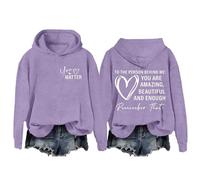 Shffuw Felpa Donna Offerta Maglione Largo Donna To The Person Behind Me Dear Person Behind Me You Are Amazing Enough Unisex Abbigliamento Maglia A Righe Purple M