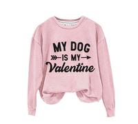 Shffuw Felpa Donna Set Magliette Maniche Lunghe Donna Felpa da Mio Cane è Mio San con Cappuccio per La Mamma del Cane per San Cani Regalo Elegante Pink XL