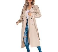 Shffuw Giacca Antipioggia Bambinaimpermeabile Lavoro Trench Da Donna Lungo Doppio Autunno 2023 Bazerz Slim Soprabito Con Cintura Rains Impermeabile Donnaponcho Antipioggia Donna Khaki Xl