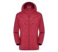 Shffuw Giubbotto Impermeabileimpermeabile Donna Pioggia Giacca Antipioggia Da Donna Taglie Forti Con Cappuccio Antivento Allentato Impermeabile Con Felpa Sportiva Donnacopertura Zaino Red L