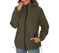 Shffuw Impermeabile Rains Donnaghette Impermeabili Giacca Antipioggia Da Donna Giacca A Leggera Con Cappuccio Impermeabile Ripiegabile Con Parka Donna Primaverileparka Green Xl