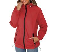 Shffuw Impermeabile Rains Donnaghette Impermeabili Giacca Antipioggia Da Donna Giacca A Leggera Con Cappuccio Impermeabile Ripiegabile Con Parka Donna Primaverileparka Red Xl
