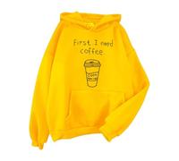 Shffuw Jeans Donna Estivi Leggeri Felpa Donna Felpa con Cappuccio da alla con Cappuccio Tinta Unita Abbigliamento Elegante Top da Parka Impermeabile Yellow XXL