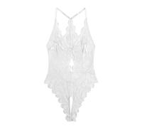 Shffuw Lingerie Sexy Femme Completi Intimi Donna Lingerie New Erotic Plus Size Erotic New Lace See Through No Removal Crotchless Jumpsuit Vestaglia Sexydonna Hot White S