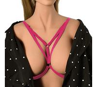 Shffuw Lingerie Sexyy Completi Completini Intimi Sexi Reggiseno con Cinturino Sexy A V Profonda Seducente Lingerie Sexy Abbigliamento Completo Donna Rosso Hot Pink One Size