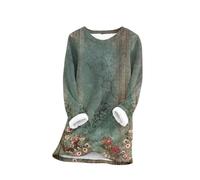 Shffuw Lupetto Donna Manica Lunga Maglia Rossa Donna Maglione Foderato da Felpa Calda Invernale Maglione Pullover retrò in Peluche da Top Spesso Casual Piumino Mint Green XXL