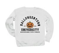 Shffuw Maglia Autunno Donna Maglia Autunnale Donna Maglietta Felpa Halloweentown Felpa Halloweentown Felpe Halloween per O Uomo Leggera Maglioni Eleganti White XL