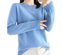 Shffuw Maglia Donna Invernalemaglia Donna Primaverile Maglioni Leggeri da A Maniche Lunghe Girocollo Camicetta Lavorata A Maglia Leggera E Morbida Maglione con Collo ALTOpullover Sky Blue XXL