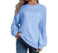 Shffuw Maglione Cashmere Donnamaglione Lana Merino Donna Maglione Largo da Donna Primaverile E Autunnale Lavorato A Maglia Natalebluse E Camicie da Sky Blue XXL