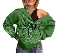 Shffuw Maglione Donna Anziana T Shirt Donna Firmate Felpa Calda da Casual alla A Maniche Lunghe con Scollo A O Morbida Camicia Stampata Felpe Invernali Jeans Estivi Leggeri T Green S