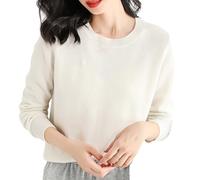 Shffuw Maglione Donna, Maglia Manica Lunga, Tinta Unita Cashmere Pullover Only Abbigliamento Donna Saldi Autunno Invernali, Leggera Girocollo Lana Maglie, Maglioncini