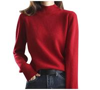 Shffuw Maglione Donna, Maglia Manica Lunga, Tinta Unita Cashmere Pullover, Only Abbigliamento Saldi Autunno Invernali, Leggera Girocollo Lana Maglie, Maglioncini
