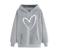 Shffuw Maglione Senza Maniche Donna Maglia Scollo A Barca Felpa con Cappuccio Autunnale da Donna con E Coulisse Caratterizzata da Una Felpa A Maniche Lunghe T Shirt Manica Lunga Grey XL
