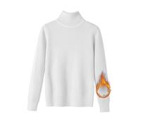 Shffuw Maglioni Oversize Donnamaglione Arancione Donna New Half High Collar Knitted Sweater Women S Autumn And Winter Short Pullover Solid Color Loose Sweater Maglione Bianco Donnamaglione White M