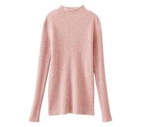 Shffuw Maxi Maglia per Leggingsmaglione Autumn And Winter New Half High Neck Sweater Female Slim Set Head Pure Color Thin Bottoming Shirt Long Sleeved Inner Lupetto Cashmere Donnapieces Pink XXL