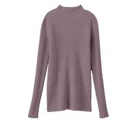 Shffuw Maxi Maglia per Leggingsmaglione Autumn And Winter New Half High Neck Sweater Female Slim Set Head Pure Color Thin Bottoming Shirt Long Sleeved Inner Lupetto Cashmere Donnapieces Purple S