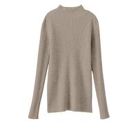 Shffuw Maxi Maglia per Leggingsmaglione Autumn And Winter New Half High Neck Sweater Female Slim Set Head Pure Color Thin Bottoming Shirt Long Sleeved Inner Lupetto Cashmere Donnapieces Khaki XXL