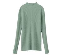 Shffuw Maxi Maglia per Leggingsmaglione Autumn And Winter New Half High Neck Sweater Female Slim Set Head Pure Color Thin Bottoming Shirt Long Sleeved Inner Lupetto Cashmere Donnapieces Green XXL