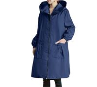 Shffuw Poncho Donna Antipioggiatrench Impermeabile Donna Cappotto Da Lavoro Sottile Con Cappuccio Esteso Da Antipioggia E Antivento Per Uso Domestico Impermeabile Rains Donnamantella Navy Xl