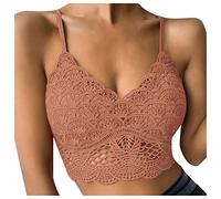 Shffuw Sexy Donna Hot Aperto Vestito Donna Sexy Aperto Wirefree Yoga Bra Comfort Lingerie Cinture Top con Giarrettiera Reggiseno da Lingerie Sexyy Abbigliamento Hot Beige M