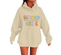 Shffuw T Shirt Donna Firmate Maglioncino Donna Cotone Teacher Hoodless Sweatshirt for Women First Day of School Hoodless Sweatshirt Teacher S Outfit Graphic Vestiti Autunnali Maglia White L