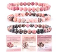 SHFJASBNUMG 2 braccialetti elasticizzati da 6 mm con pietre naturali di cristallo - turchese blu, howlite, gioielli per la guarigione energetica Reiki, meditazione, yoga, unisex, 8mm, Pietra