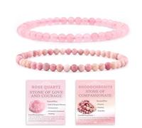 SHFJASBNUMG 2 braccialetti elasticizzati da 6 mm con pietre naturali di cristallo - turchese blu, howlite, gioielli per la guarigione energetica Reiki, meditazione, yoga, unisex, 4 mm, Pietra