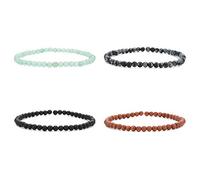 SHFJASBNUMG 4MM Mini Gemma Energia Bracciali Piccolo Braccialetto di Pietra Naturale Dichiarazione Bracciale Charm Perline Coppia Bracciali, Pietra
