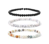 SHFJASBNUMG 4MM Mini Gemma Energia Bracciali Piccolo Braccialetto di Pietra Naturale Dichiarazione Bracciale Charm Perline Coppia Bracciali, Pietra